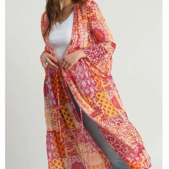 Umgee Tops - Tie Front Kimono